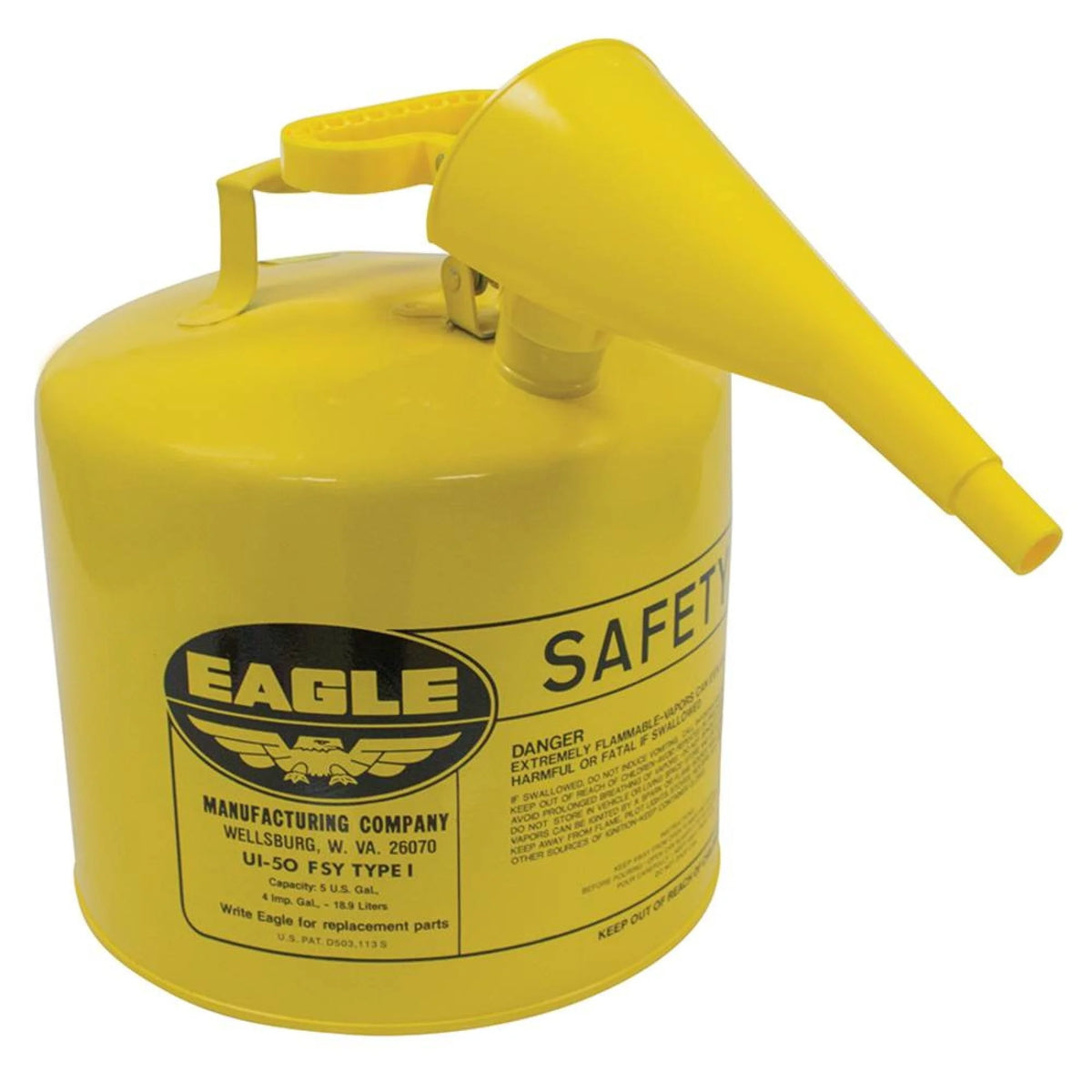 New Stens Metal Safety Diesel Can 765-200 for Eagle 5 Gallon With Funnel
