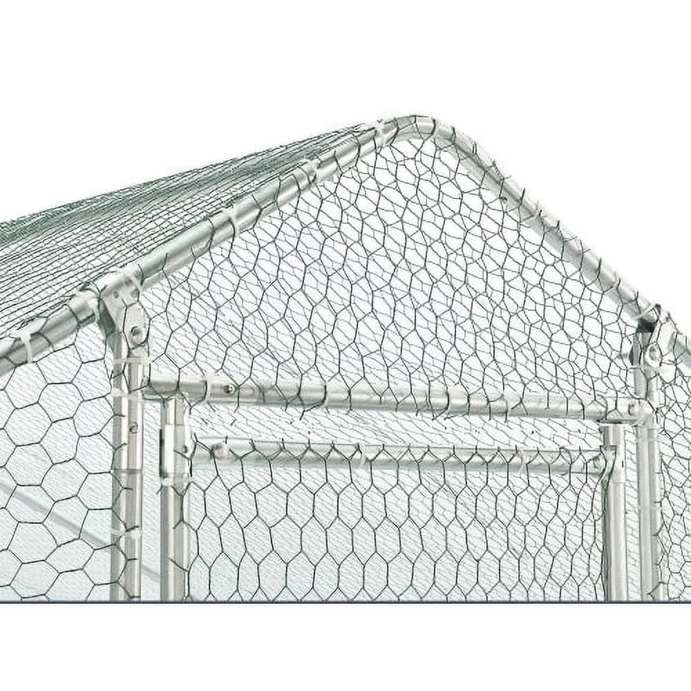 Large Metal Chicken Coop, Walk-in Chicken Run, Galvanized Wire Poultry Chicken Hen Pen Cage, Rabbits Duck Cages with Waterproof and Anti-Ultraviolet Cover for Outside(10' L x 6.6' W x 6.56' H)