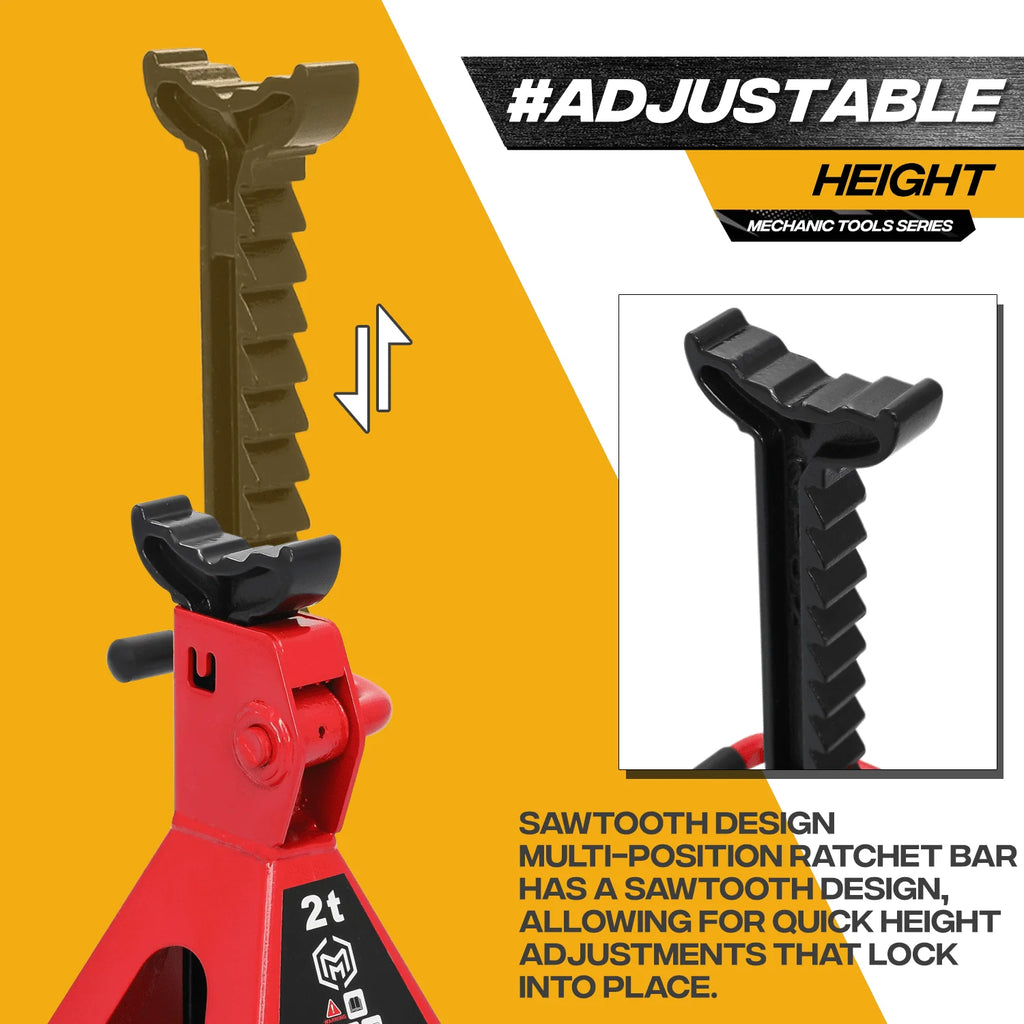 Magshion 3Pcs Heavy Duty Car Jack Set, 2 Ton Low Profile Floor Jack with 2 Jack Stand for Car Truck SUV, (4,400 lbs) Capacity, Red