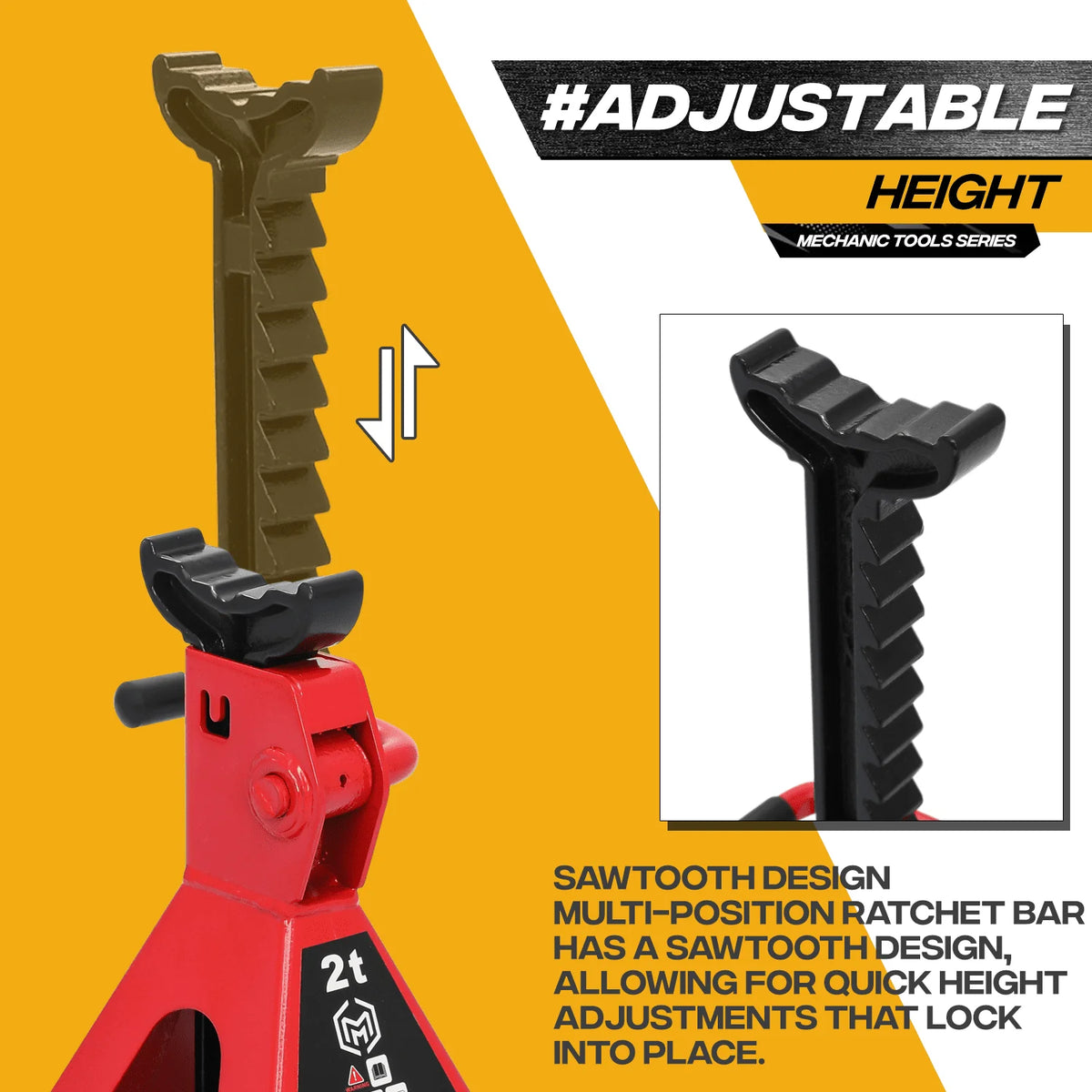 Magshion 3Pcs Heavy Duty Car Jack Set, 2 Ton Low Profile Floor Jack with 2 Jack Stand for Car Truck SUV, (4,400 lbs) Capacity, Red