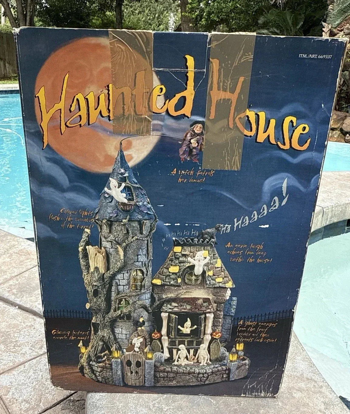 Spooky Animated Haunted House with Original Box & Lights Halloween Costco