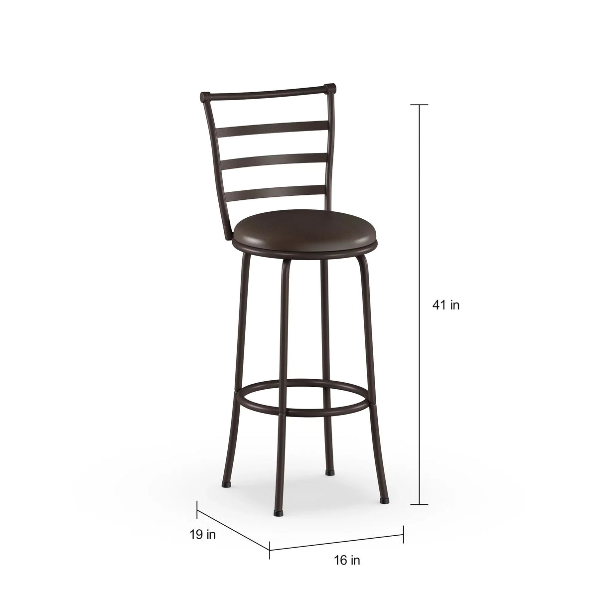 Mainstays Adjustable 24 or 29 Swivel Bar stool， Bronze Finish and PU Leather， Set of 3