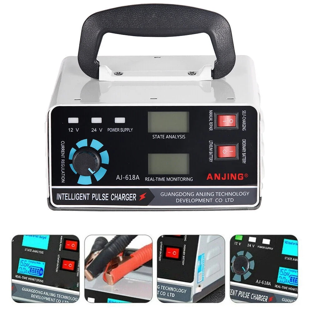 JahyShow Heavy Duty Smart Car Battery Charger: 400W 12V/24V Powerhouse for All Vehicles