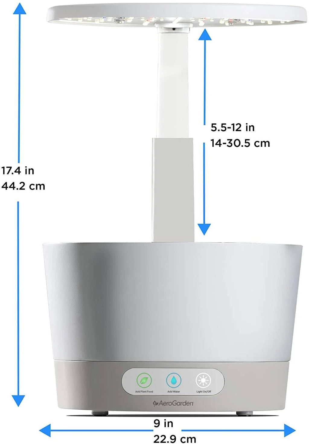 AeroGarden Harvest 360 â Indoor Garden with LED Grow Light, Round, Compact Design, White