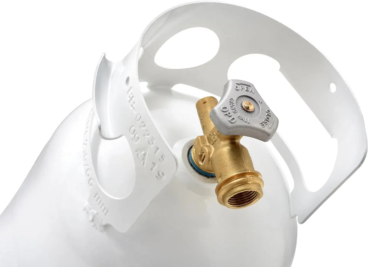 5 Pound Propane Tank Cylinder, Great For Portable Grills, Fire Pits, Heaters And Overlanding, White