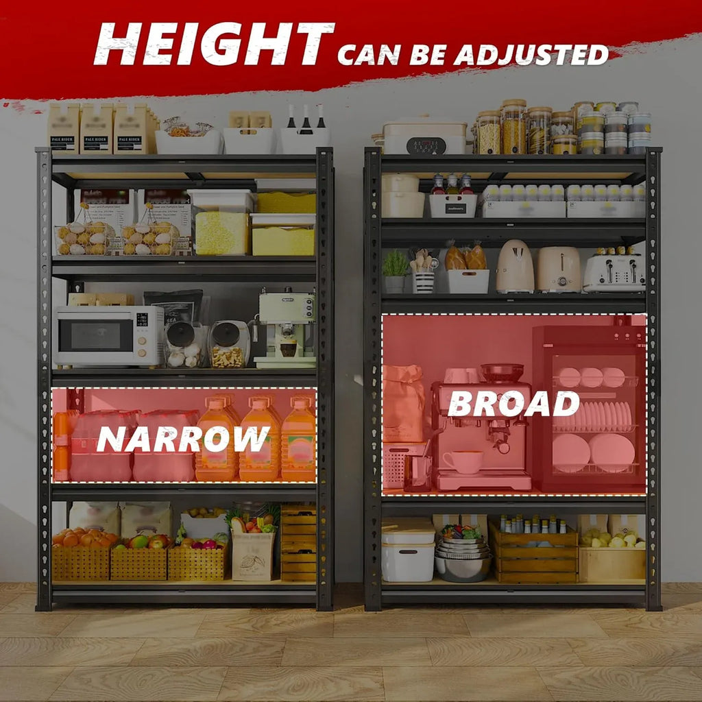 2020LBS Storage Shelves 5 Tier Garage Shelving Heavy Duty Adjustable Garage Shelves, Utility Rack Shelf, Shelving Units for Storage Warehouse Pantry Closet, 35.5 W x 11.9 D x 72 H, 4 Pack