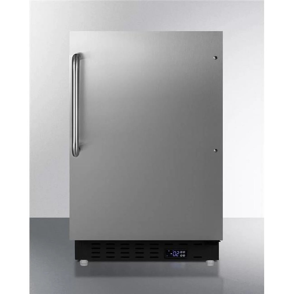 Summit ALFZ37BSSTB 20 in. Built-In All-Freezer, Stainless Steel & Black - 25 in.