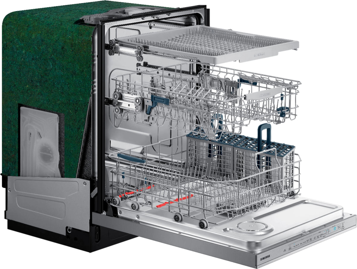 Samsung - StormWash 24 Top Control Built-In Dishwasher with AutoRelease Dry, 3rd Rack, 48 dBA - Stainless steel