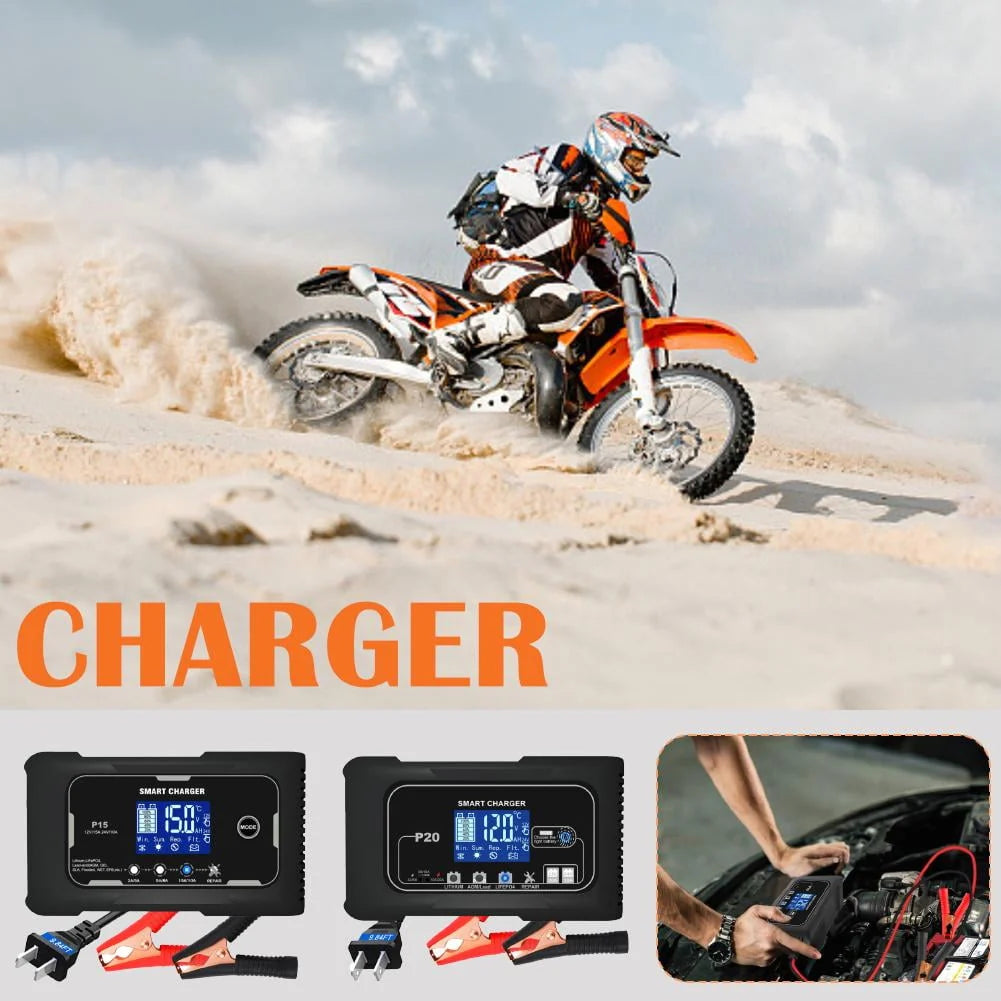 20A Car Motor Battery Charger Automatic Pulse Repair for AGM Lithium Lead-A B5R8