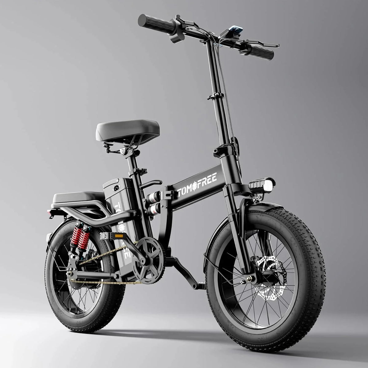 T1 Electric Bike for Adults 1200W Motor, 31MPH, 48V 20AH Folding E-Bike,16 * 3 Tire Mountain Snow Bike LED Display 330lbs Load Capacity - Tomofree Black