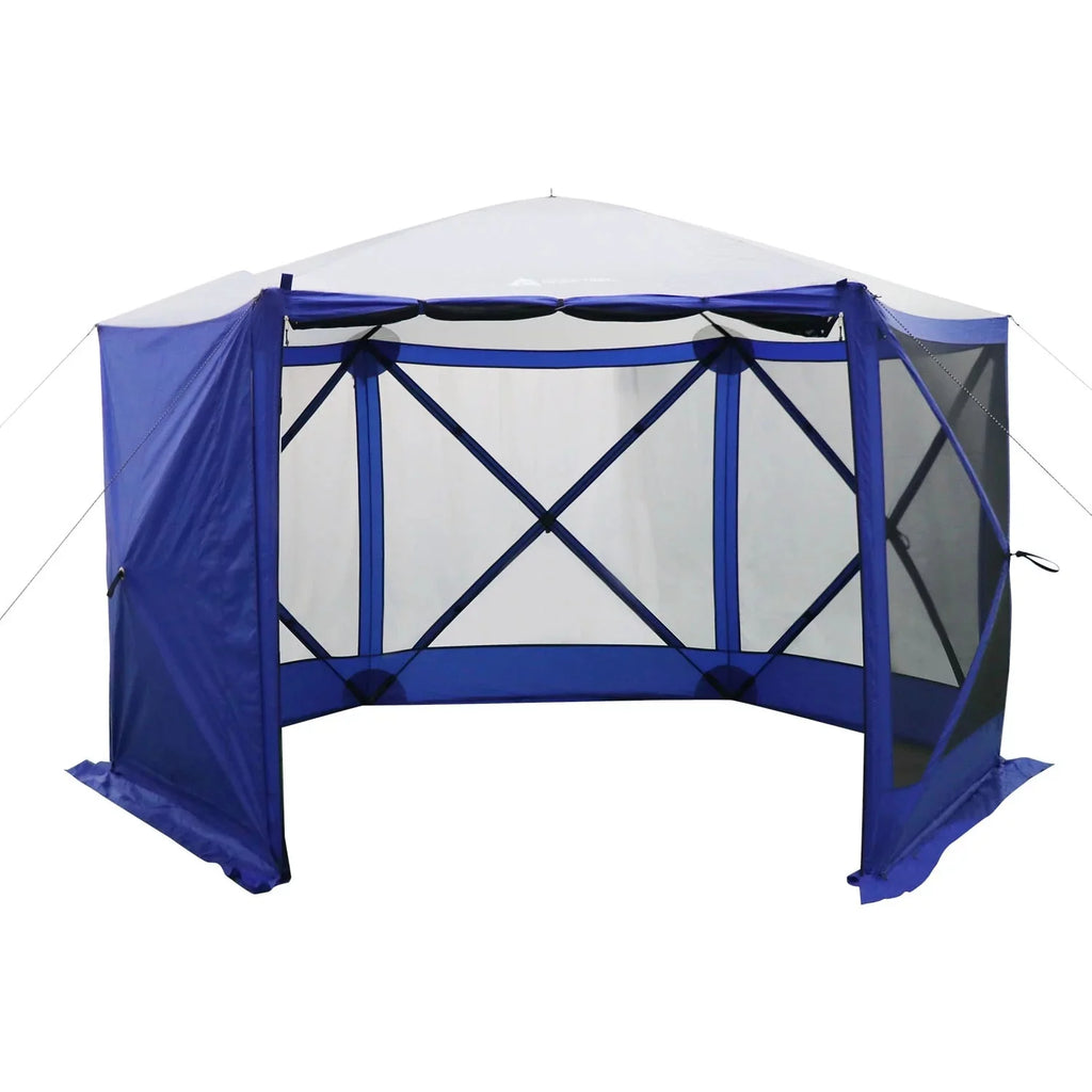 Ozark Trail 6 Hub Outdoor Camping 11'x10'x88.5 Screen House, 1 Room, Blue