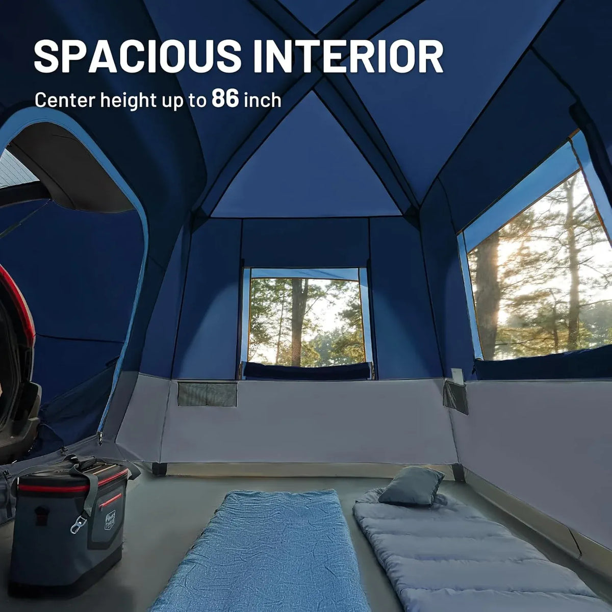 5 Person SUV Tent Weather Resistant Portable for Car SUV Van Camping, Includes Rainfly and Storage Bag, 10' W X 8' L X 7.1' H