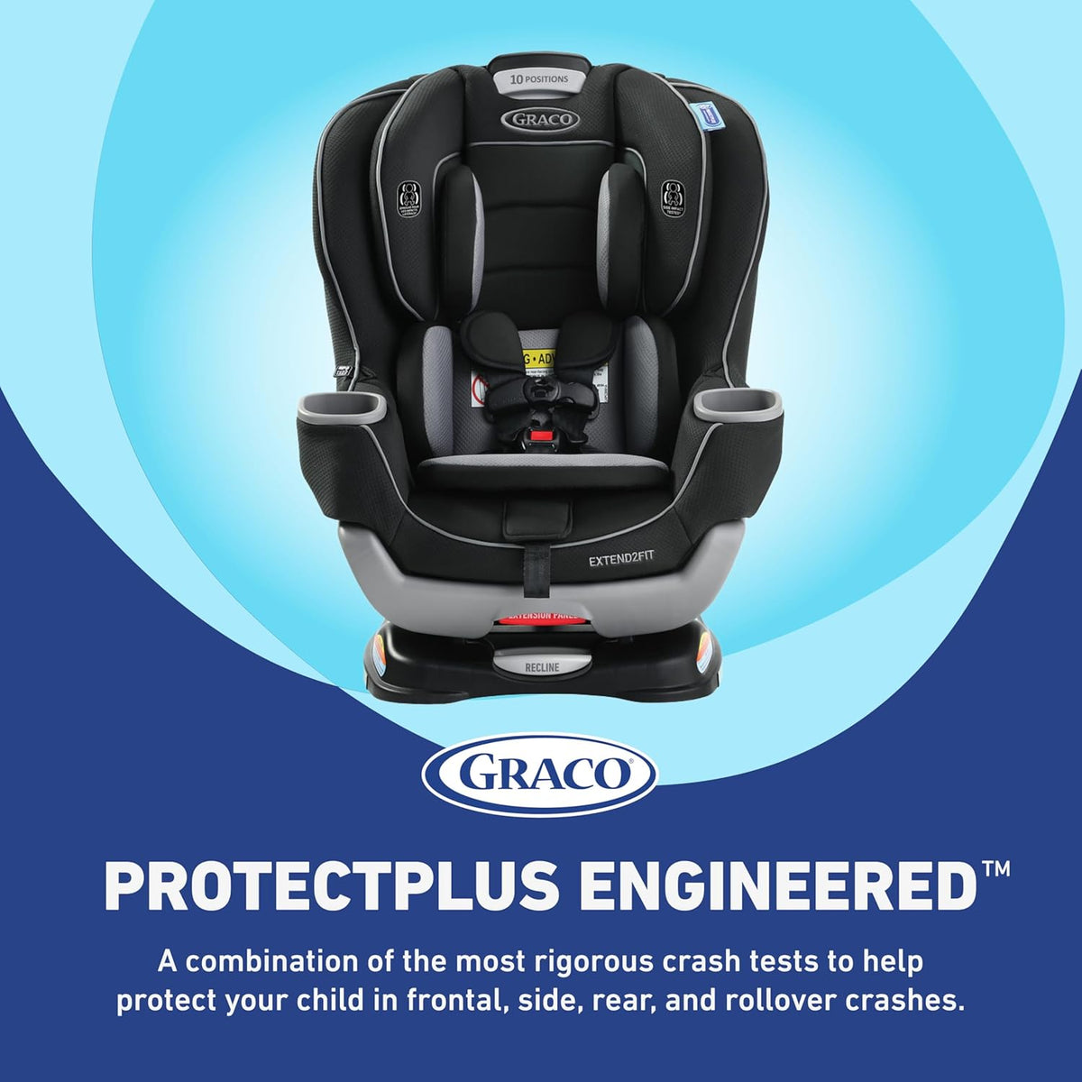 Convertible Baby Car Seat with Adjustable Extension Panel, Rear/Forward Facing