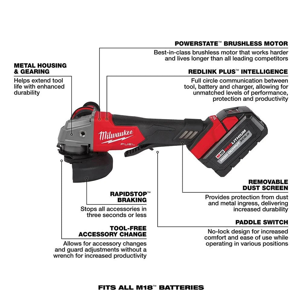 Milwaukee M18 FUEL 4-1/2 / 5 Grinder Paddle Switch No-Lock Kit 2880-22 from Milwaukee