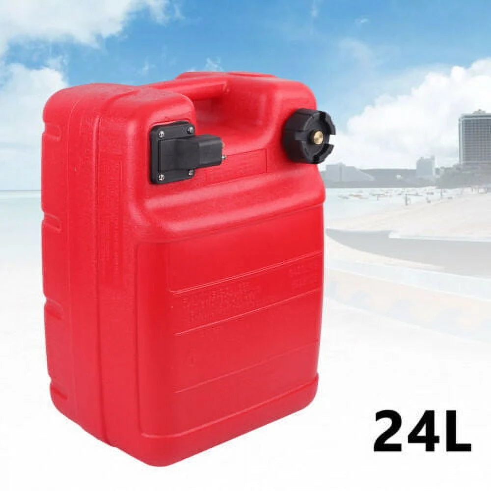 TFCFL Red 6.34 Gallons Portable Boat Fuel Tank Marine Outboard Fuel Tank/Fuel Line