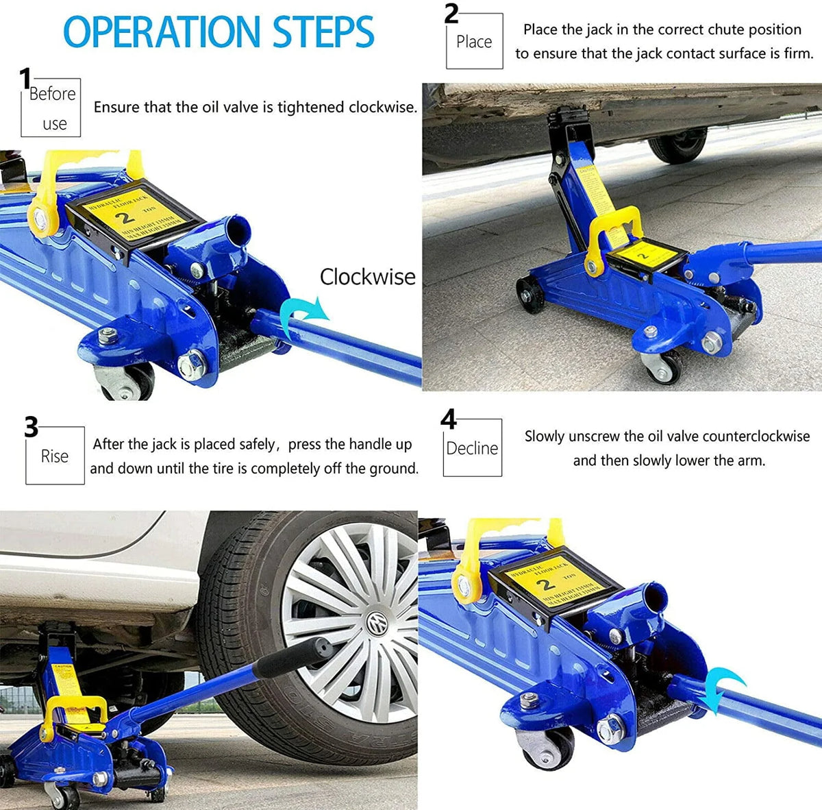 Dayplus 2 Tonne Hydraulic Trolley Floor Jack Low Profile Heavy Duty Metal Steel LIfting Range 135-320mm