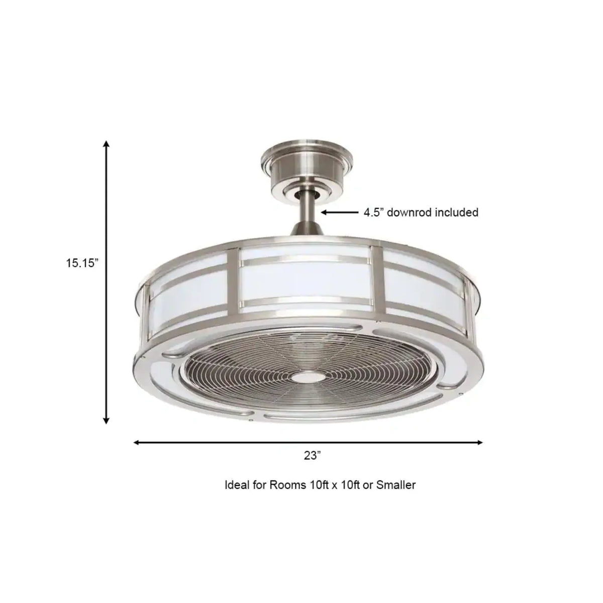 Home Decorators Collection Brette II 23 in. LED Indoor/Outdoor Brushed Nickel Ceiling Fan with Light and Remote Control