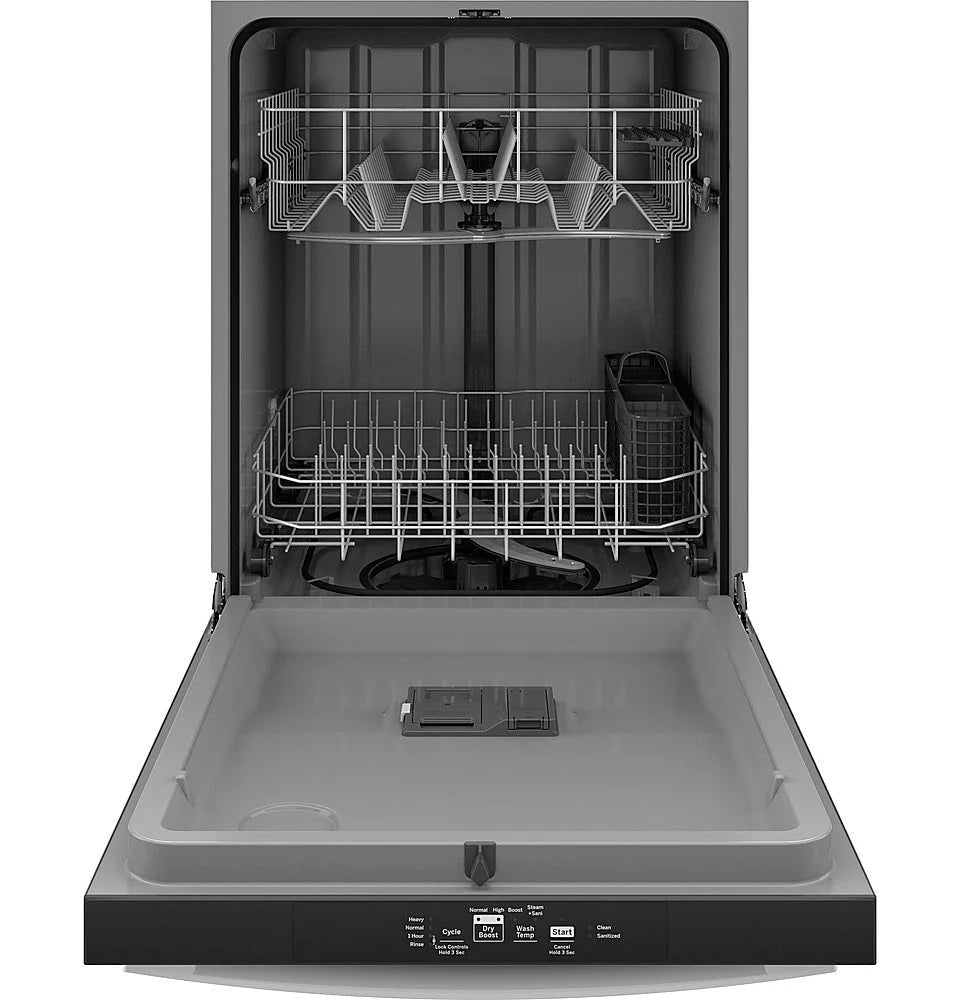 GE - Top Control Built In Dishwasher, 55 dBA - White