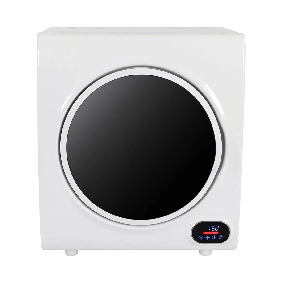 Compact Portable Household Clothes Dryer with LED Display, 2.6CUFT Drum Dryer - White, 110V 4KG Capacity, Energy Efficient Home Appliance