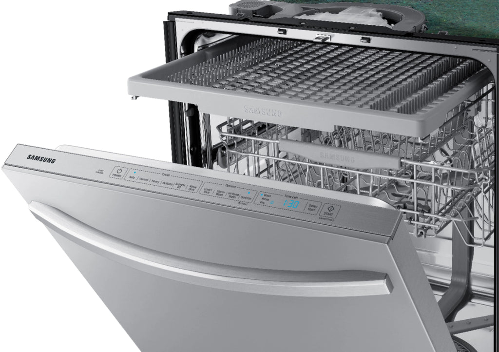 Samsung - StormWash 24 Top Control Built-In Dishwasher with AutoRelease Dry, 3rd Rack, 48 dBA - Stainless steel