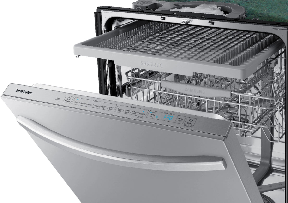 Samsung - StormWash 24 Top Control Built-In Dishwasher with AutoRelease Dry, 3rd Rack, 48 dBA - Stainless steel