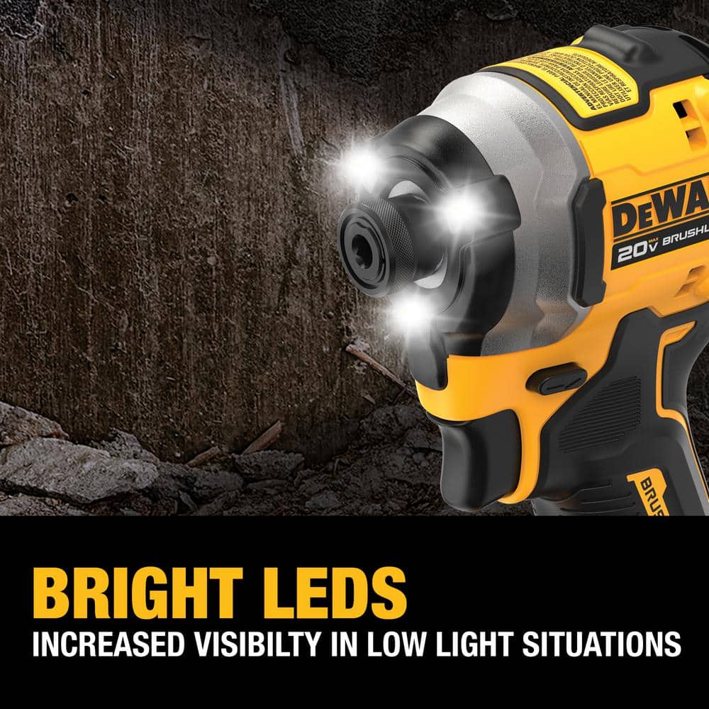 ATOMIC 20V MAX Cordless Brushless Compact 1/4 in. Impact Driver (Tool Only) DCF850B