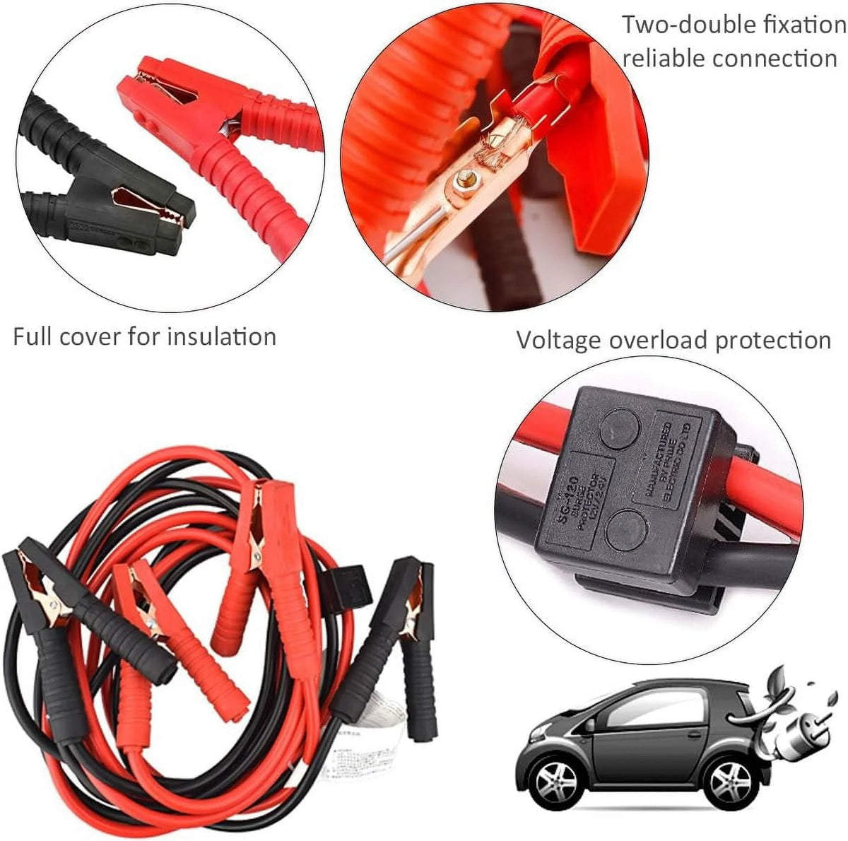 Heavy Duty 3000AMP 6M Car Battery Jump Conduction Booster Cable for Petrol Car Van Truck