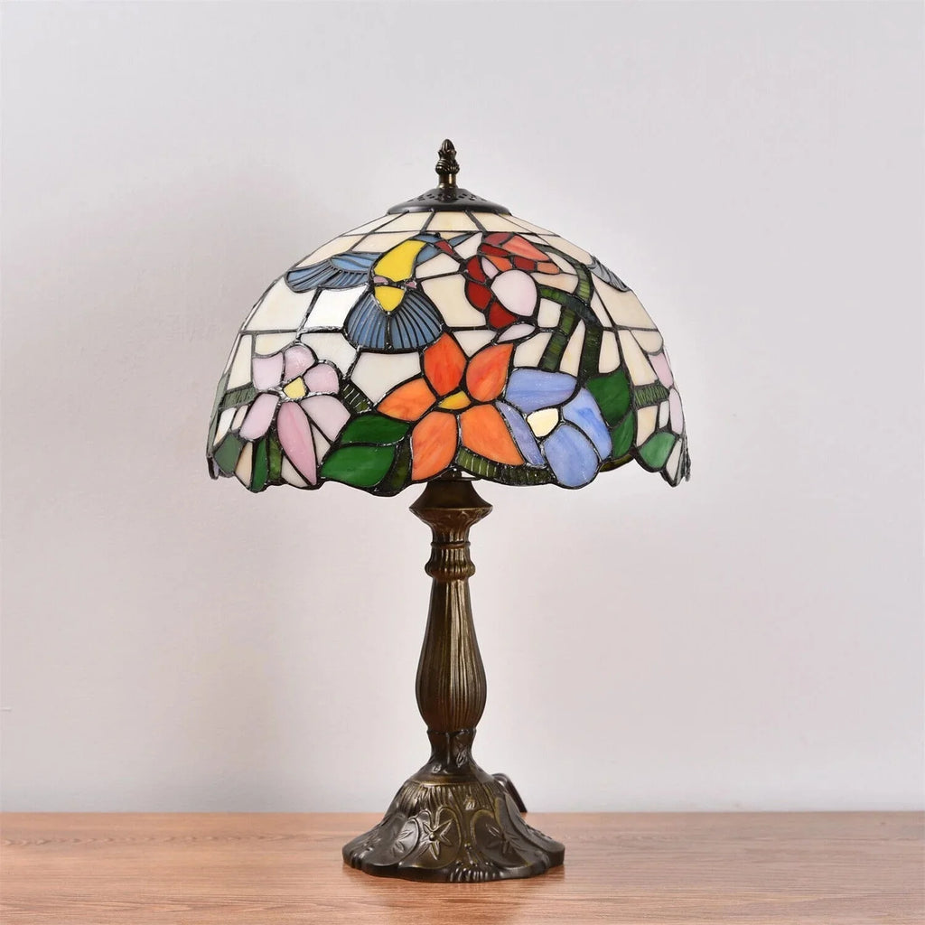 Tiffany Style Table Lamp Stained Glass Lamp Hummingbird Style Bedside Table Lamp Desk Reading Light 18 Tall Decor Bedroom Living Room Home Office
