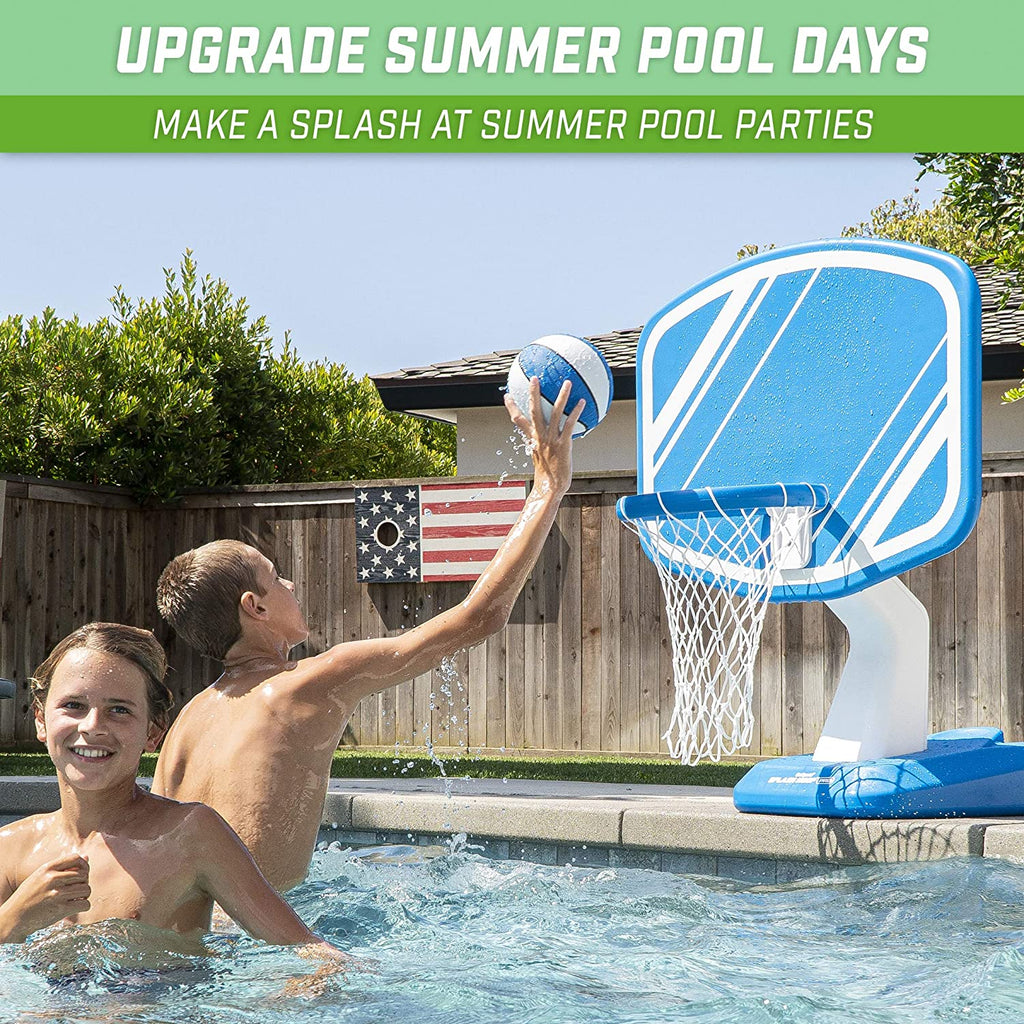 GoSports Splash Hoop Swimming Pool Basketball Game�� Includes Poolside Water Basketball Hoop�� 2 Balls and Pump