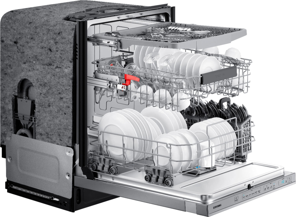 Samsung - StormWash 24 Top Control Built-In Dishwasher with AutoRelease Dry, 3rd Rack, 42 dBA - Stainless steel