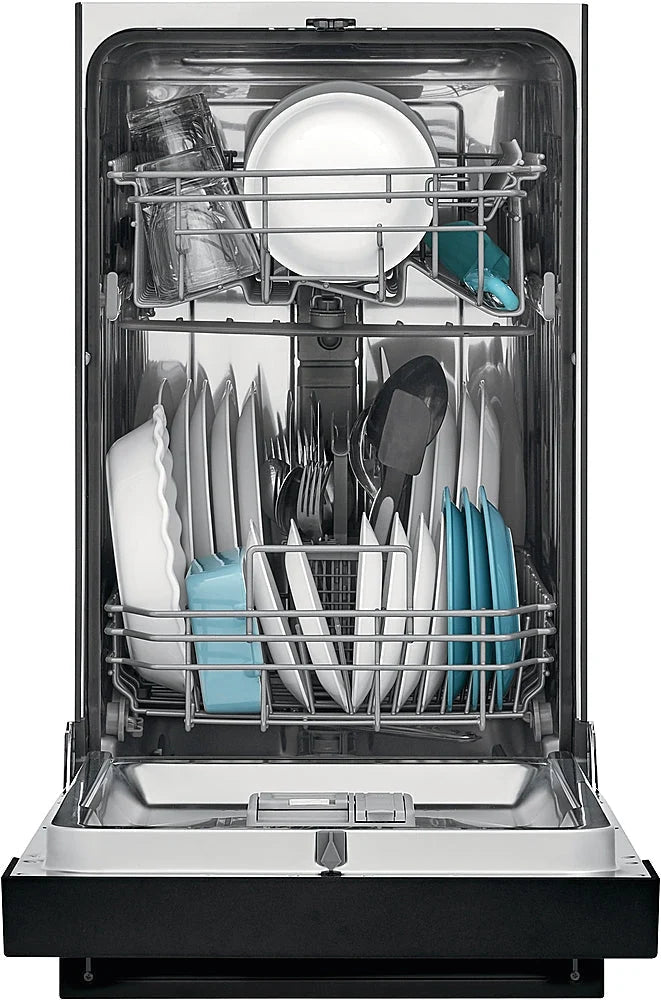 Frigidaire - 18 Compact Front Control Built-In Dishwasher with Stainless Steel Tub, 52 dBA - Black