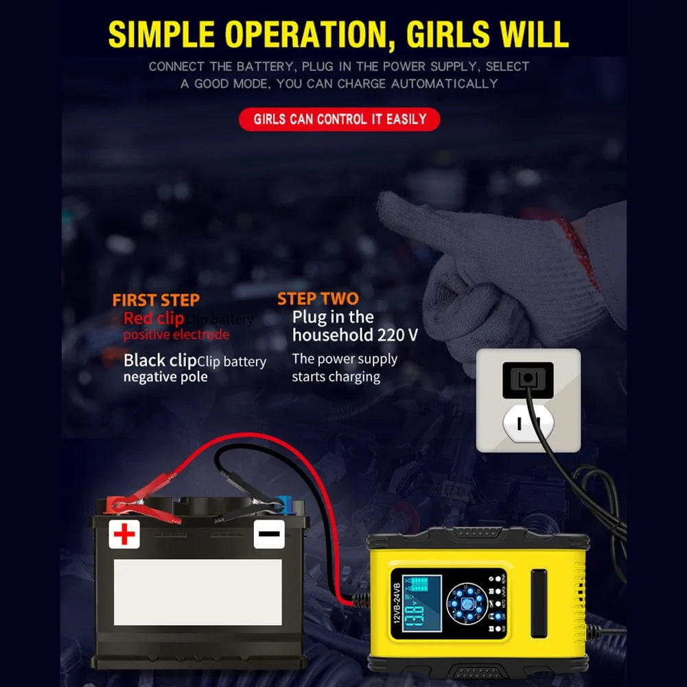 suyin Car Battery Chargers Full Automatic Smart Pulse Repair Battery 7 Stage Charging