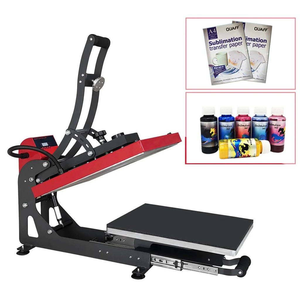 16x20 Slide Out Auto Open Heat Press Machine Clamshell Slide Out Base T-Shirt
