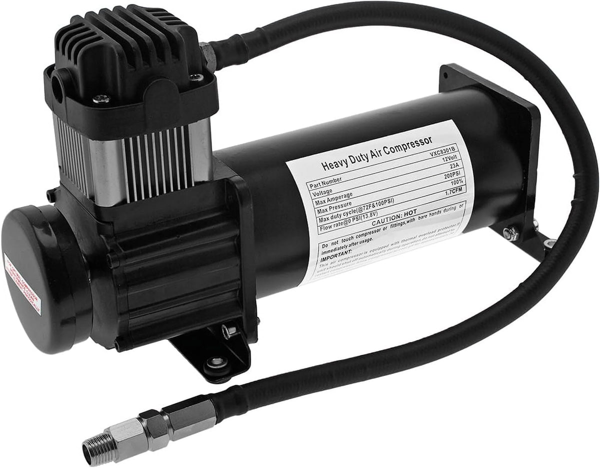 Vixen Horns 1.5 Gallon (5.6 Liter) Train/Air Horn Tank with 200 PSI Compressor Onboard System/Kit 12V VXO8315B