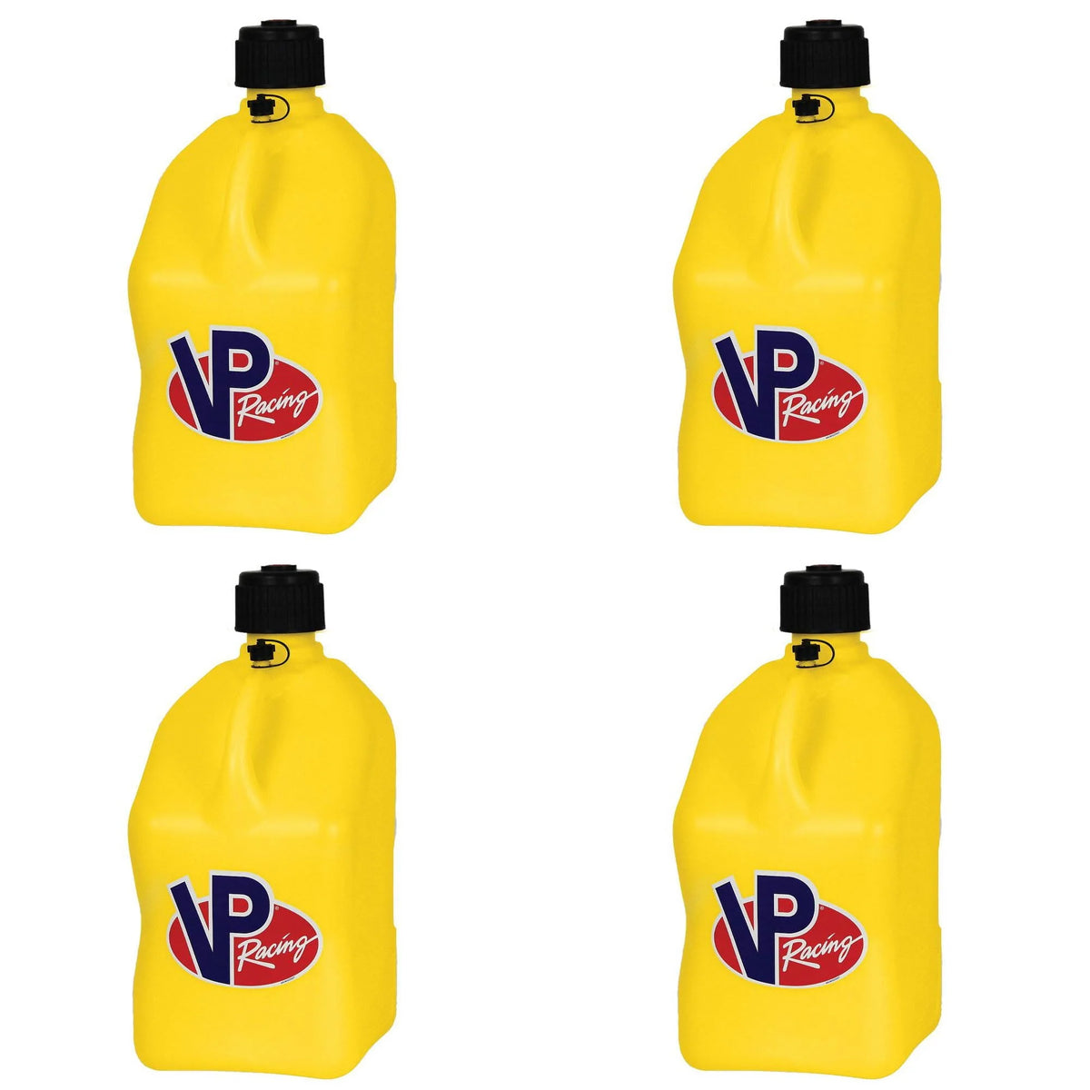 VP Racing Fuels Motorsport 5.5 Gallon Square Utility Jugs, Yellow (4 Pack)