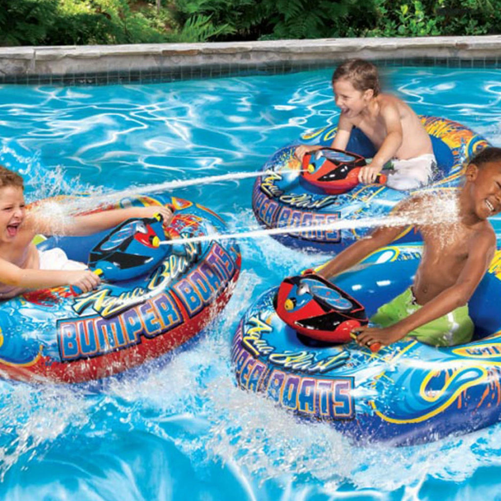 Banzai Aqua Blast Motorized Bumper Boat Inflatable Pool Float Water Toy, Red💝 Last Day For Clearance
