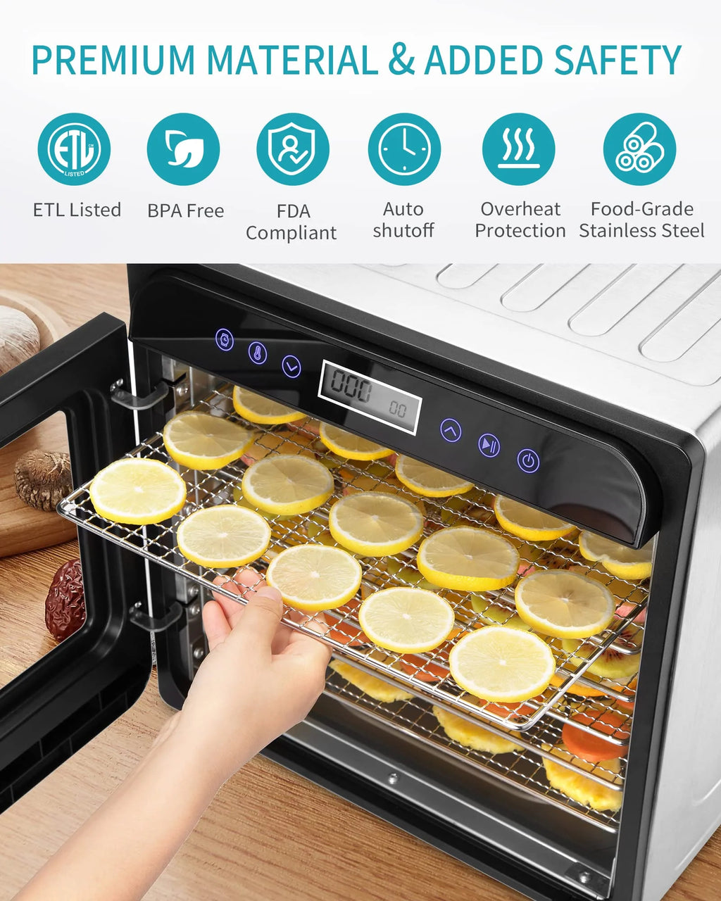 Ultrean Food Dehydrator, 8 Stainless Steel Trays Large Dehydrator, 600w Food Dryer Machine for Jerky, Fruit, Veggies, Meat, Yogurt, Adjustable Digital Timer and Temperature Control (Rscipe Book Included)
