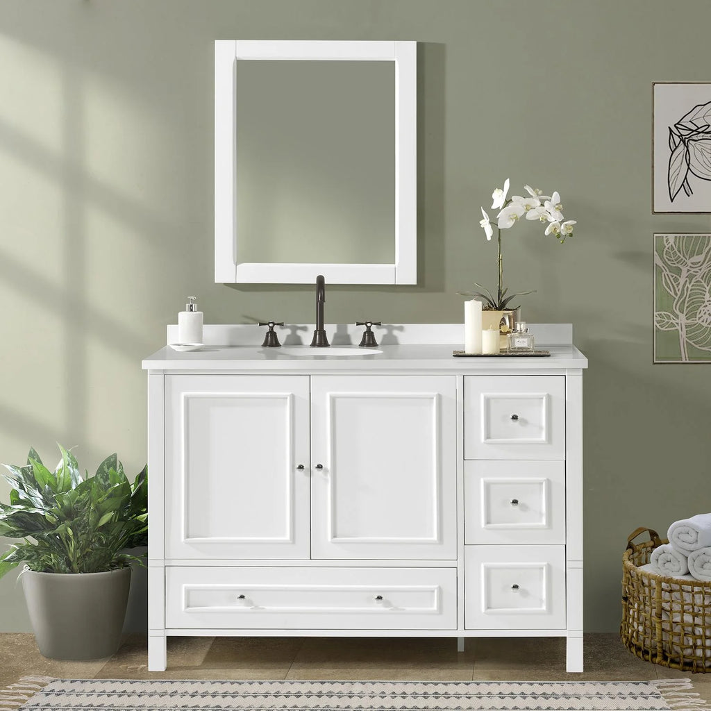 Alaterre Furniture Williamsburg White Vanity Cabinet