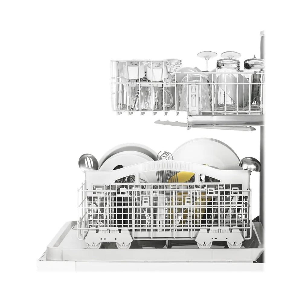 Whirlpool - 24 Front Control Built-In Dishwasher with 1-Hour Wash Cycle, 55dBA - White