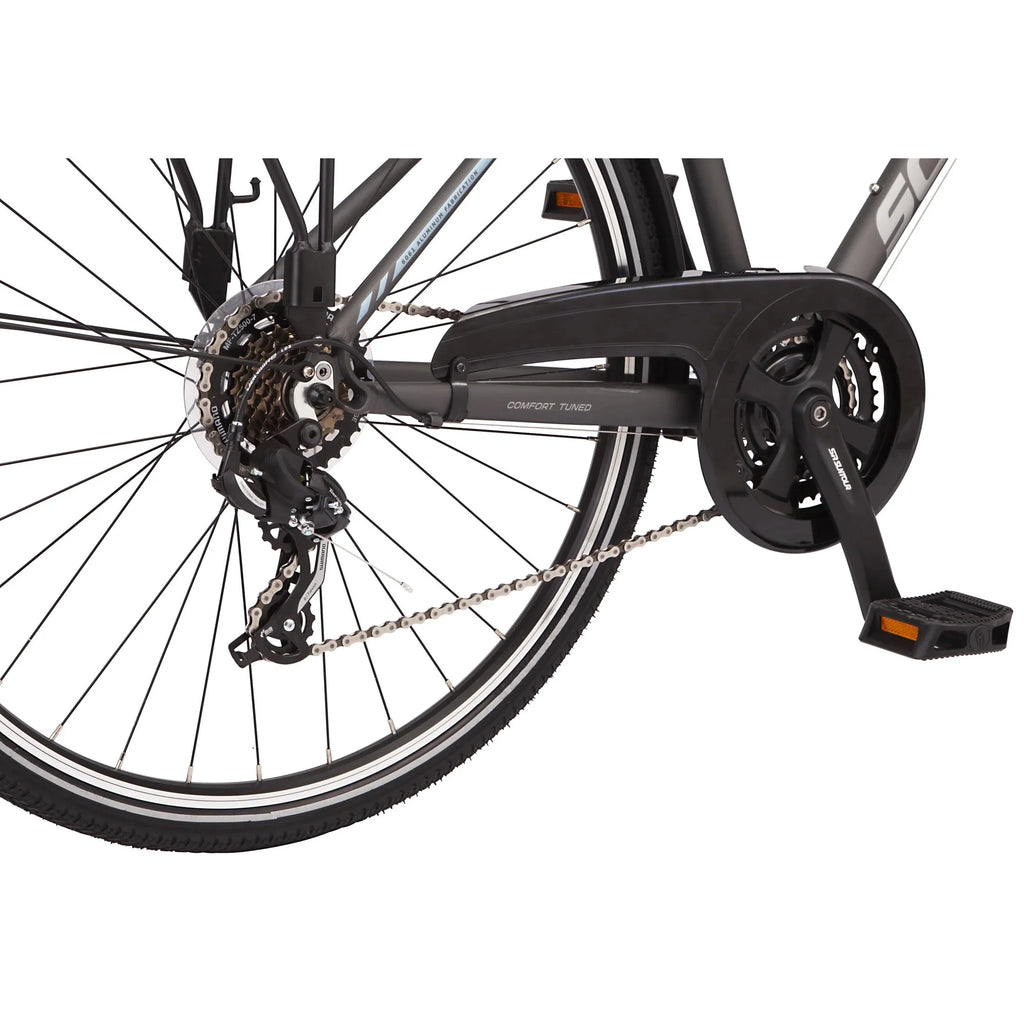 Schwinn Network 6c Hybrid Bike, 21 Speeds, Large 19.5 Mens Style Frame, 700c Wheels, Grey
