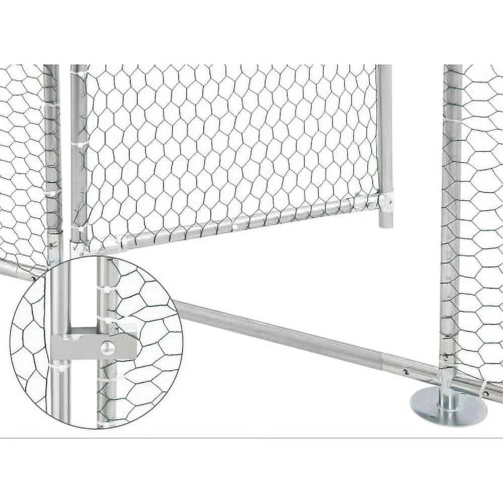 Large Metal Chicken Coop, Walk-in Chicken Run, Galvanized Wire Poultry Chicken Hen Pen Cage, Rabbits Duck Cages with Waterproof and Anti-Ultraviolet Cover for Outside(10' L x 6.6' W x 6.56' H)