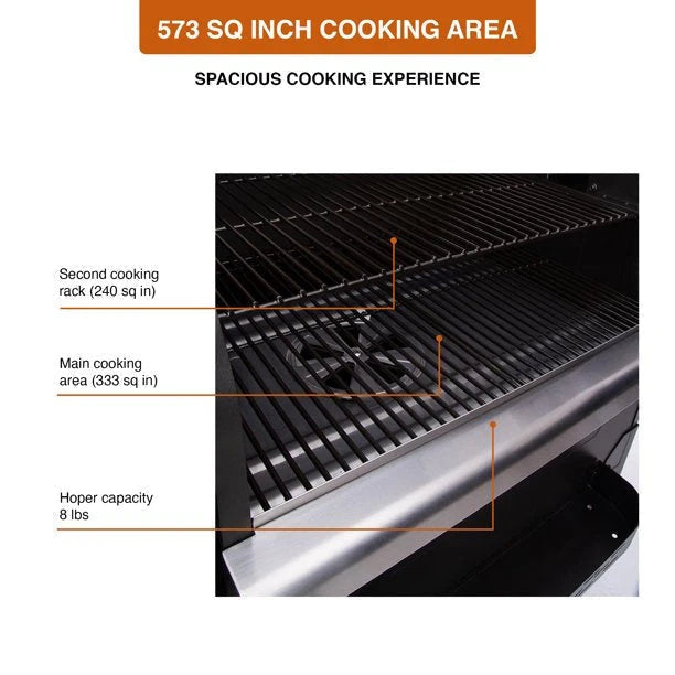 Z GRILLS ZPG-6002E 573inch Wood Pellet Grill and Smoker 6-in-1 BBQ Stainless Steel