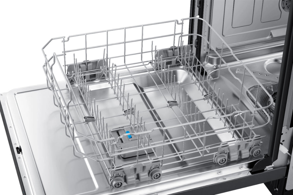 Samsung - StormWash 24 Top Control Built-In Dishwasher with AutoRelease Dry, 3rd Rack, 42 dBA - Black stainless steel