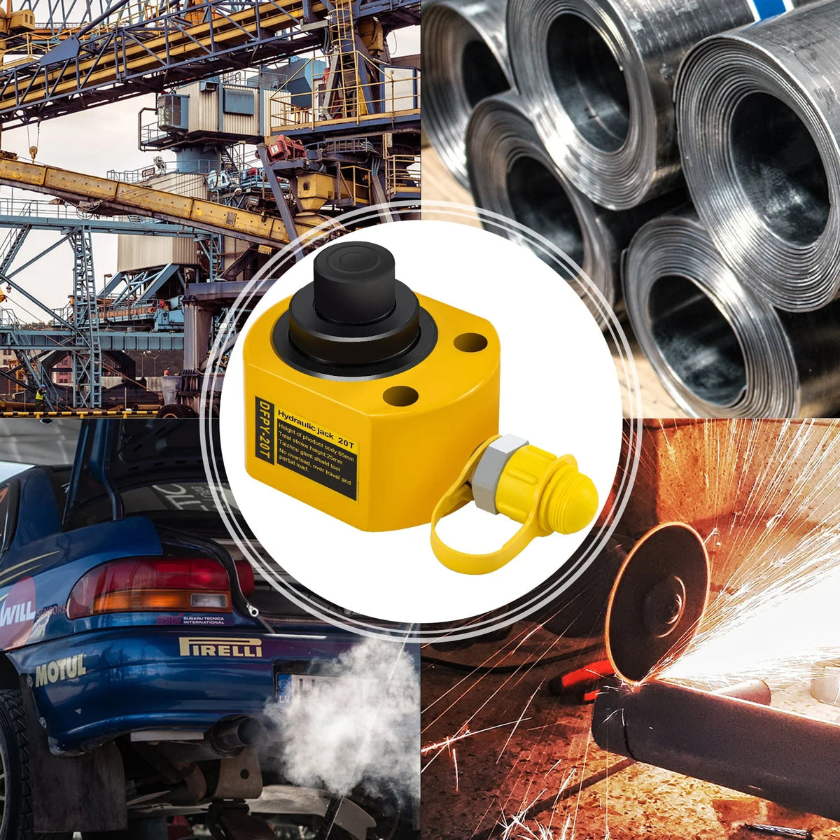 VEVOR Hydraulic Cylinder Jack, Hollow Ram Jack 30 Ton 2(50mm)Stroke Durable 10000 Psi Single Acting