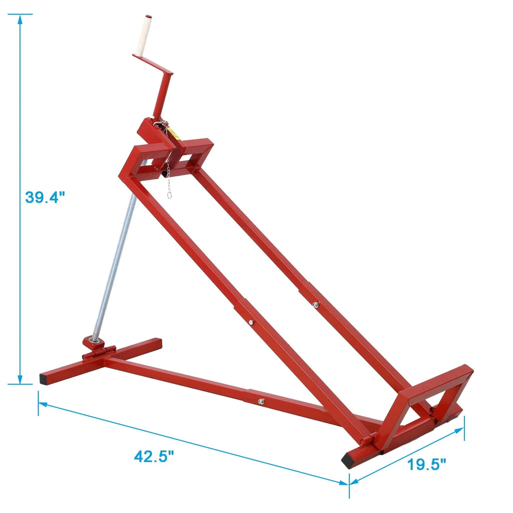 imerelez Easy Lawn Mower Lift for Riding Tractors , 800 Lbs Capacity Lawn Tractor Lifter, Ride-on Mower, Lawn Tractor Lift, Lawn Tractor + 45° Tilt Adjustable, red