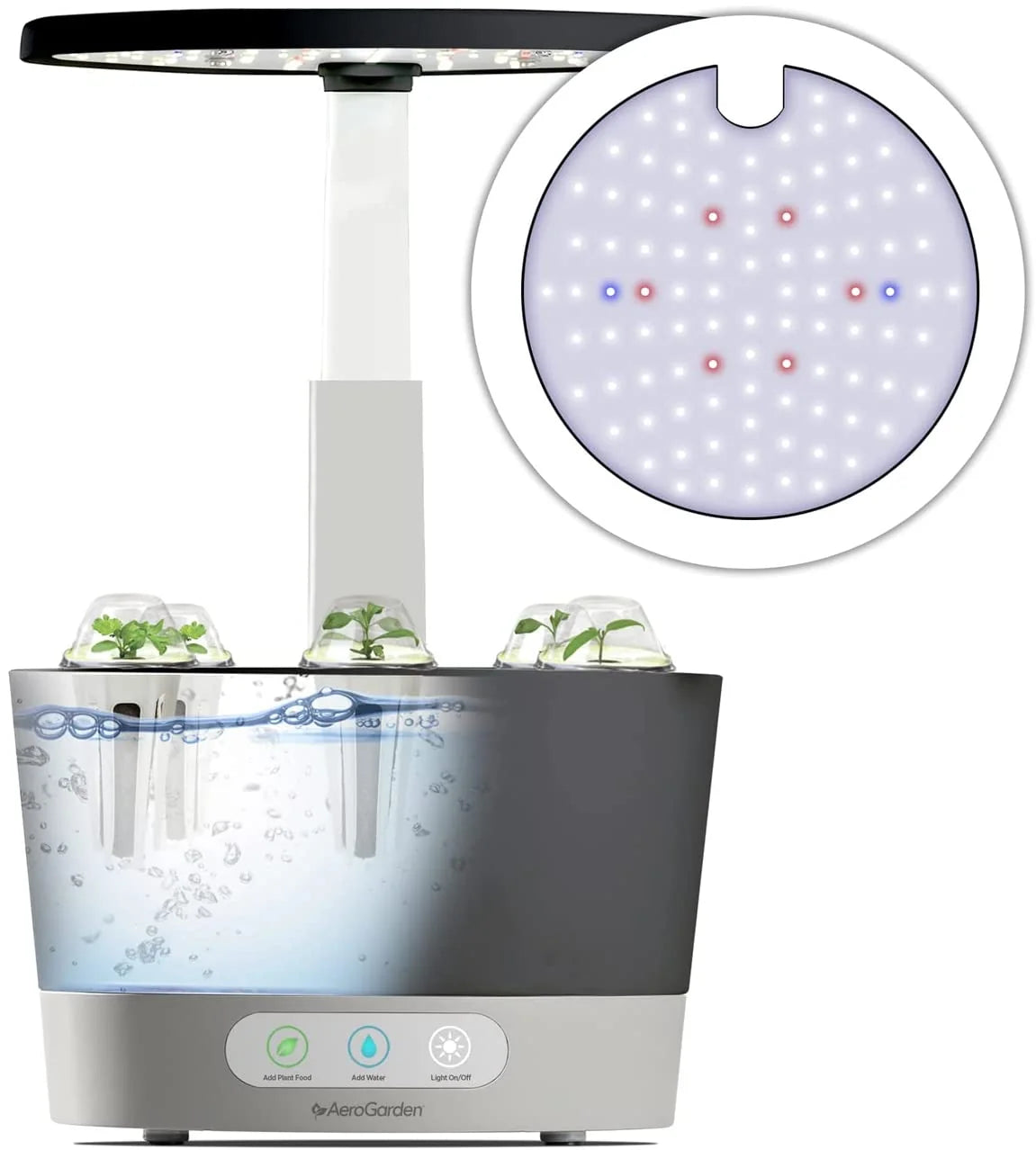 AeroGarden Harvest 360 â Indoor Garden with LED Grow Light, Round, Compact Design, White