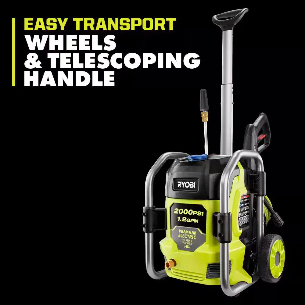 2000 PSI 1.2 GPM Cold Water Electric Pressure Washer with Surface Cleaner