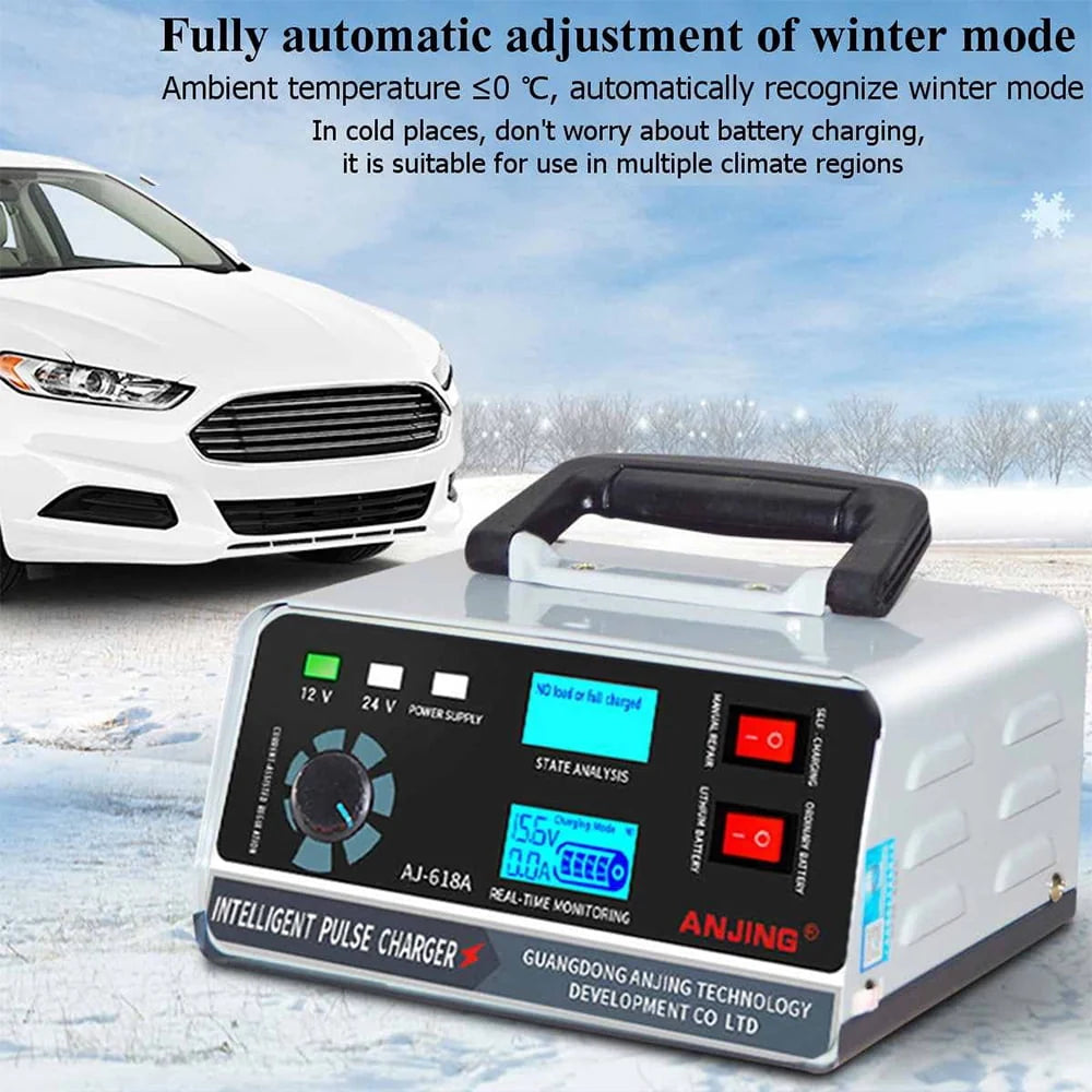 kydely NEW 400W 12V/24V Heavy Duty Smart Car Battery Charger Automatic Pulse Repair Trickle