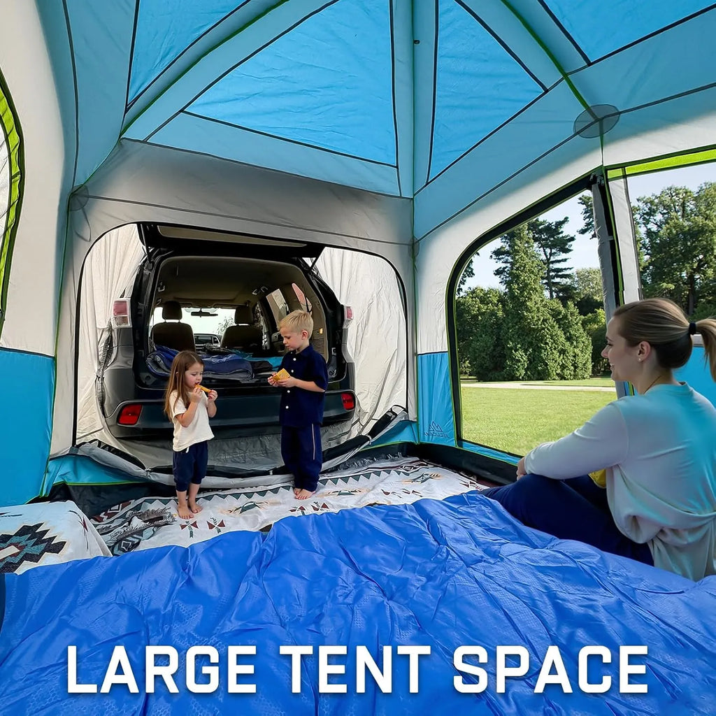 SUV Tents for Camping 6 Person Waterproof, Car Family Camping Tent with Tailgate Attachment for SUV, Jeep, Truck with Cap, Easy Setup Large Tent for Outdoor Camping