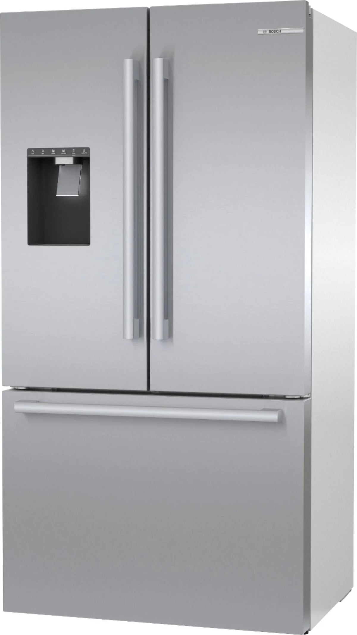 Bosch - 500 Series 21 Cu. Ft. French Door Counter-Depth Smart Refrigerator with External Water and Ice Maker - Stainless steel